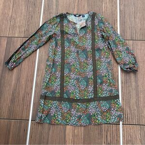 Lands’ End | Floral Detailed Tunic Dress | Size: XS PETITE  | Color: Green